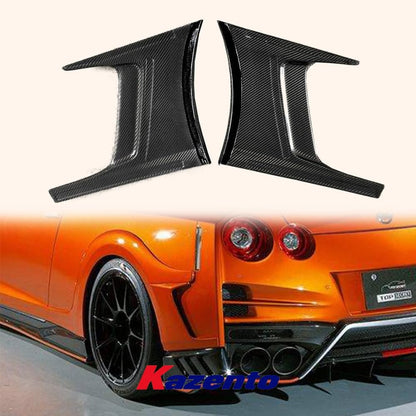Kazento For Nissan 17-22 R35 GTR TS Style Carbon Rear Bumper Fender Side Duct Vent Pair Kazento Carbon Parts 车身侧板 R35-RBV-TS-17-CF