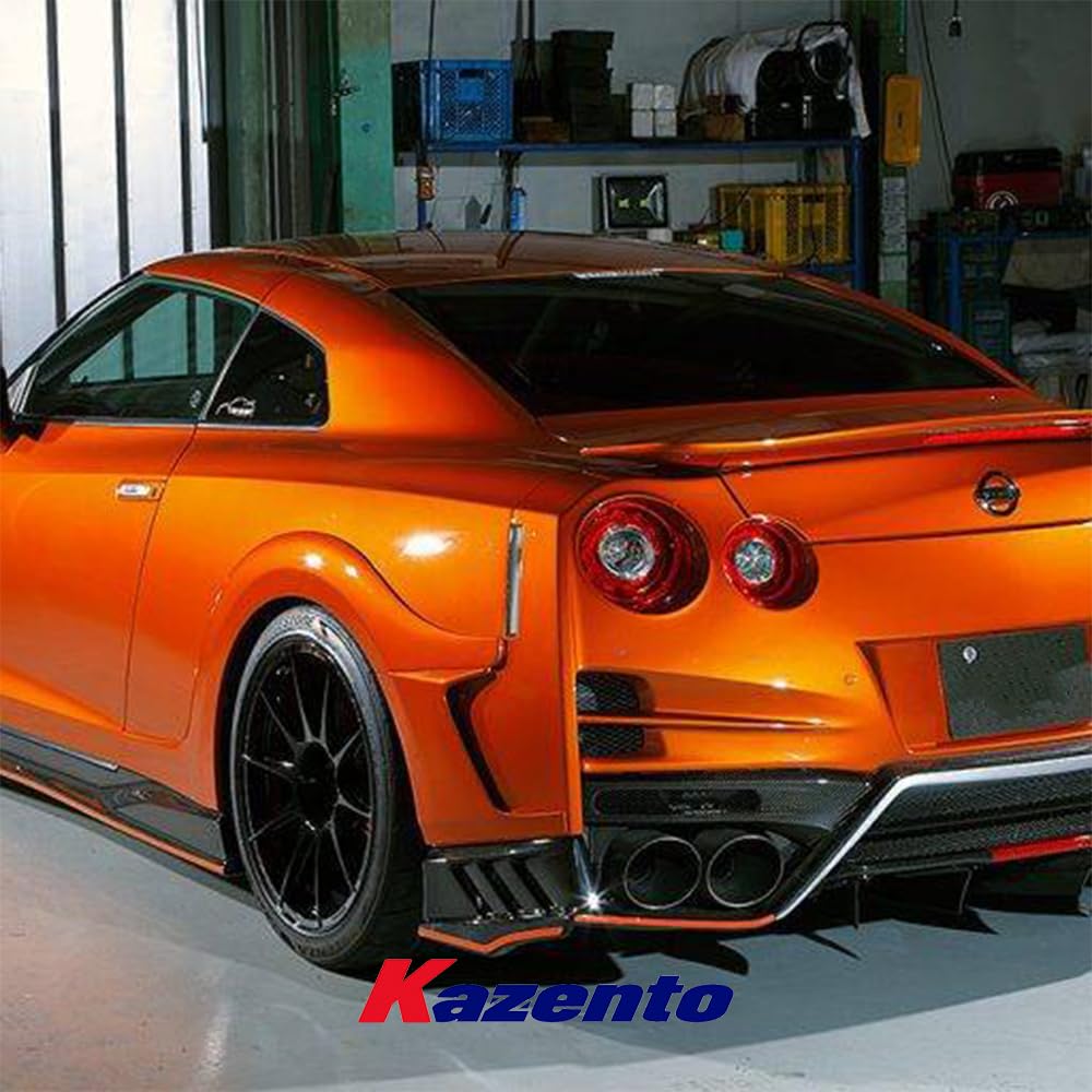 Kazento For Nissan 17-22 R35 GTR TS Style Carbon Rear Bumper Fender Side Duct Vent Pair Kazento Carbon Parts 车身侧板 R35-RBV-TS-17-CF