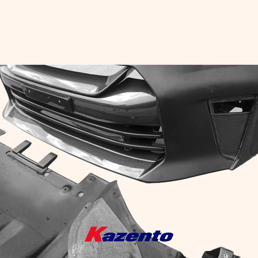 Kazento For Nissan 17+ R35 Gtr Tops Style Partial Carbon Front Bumper With Front Lip
