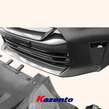 Kazento For Nissan 17+ R35 Gtr Tops Style Partial Carbon Front Bumper With Front Lip