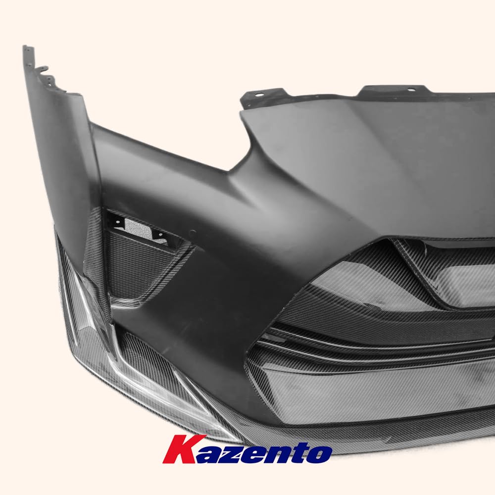 Kazento For Nissan 17+ R35 Gtr Tops Style Partial Carbon Front Bumper With Front Lip