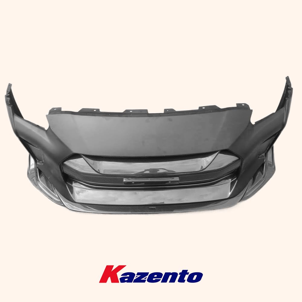 Kazento For Nissan 17+ R35 Gtr Tops Style Partial Carbon Front Bumper With Front Lip