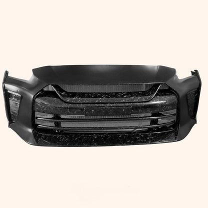 Kazento For Nissan 17+ R35 Gtr Tops Style Partial Forged Carbon Front Bumper  W/O Lip