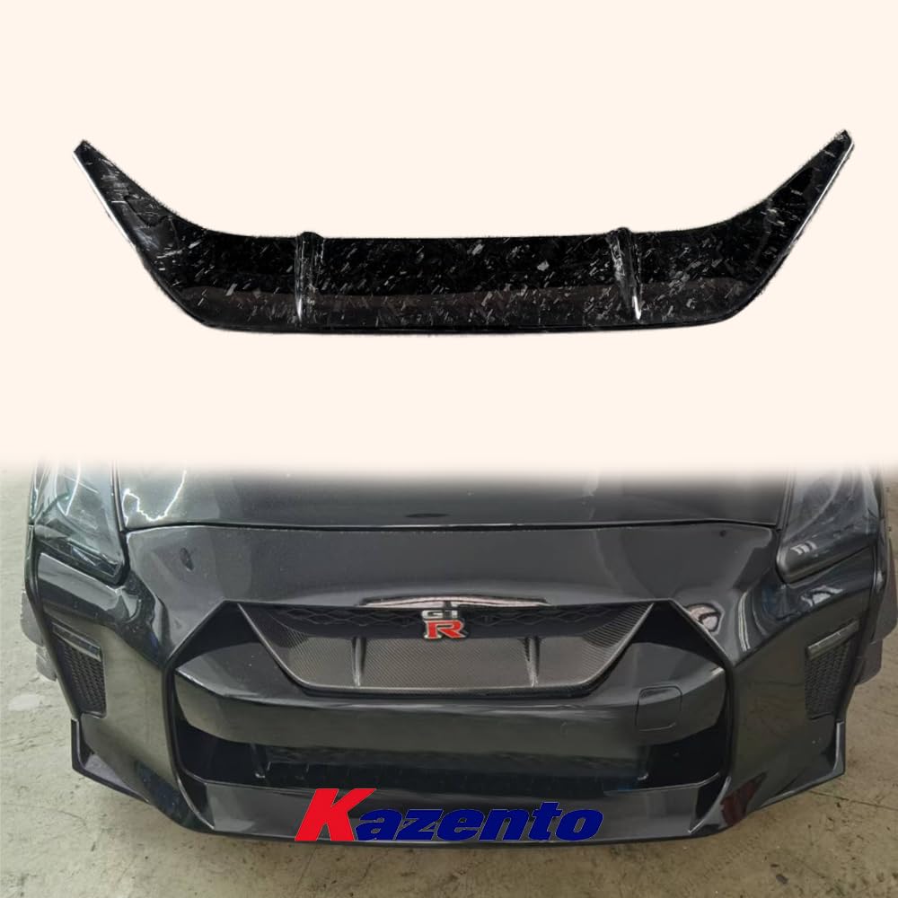 Kazento For Nissan 17- R35 GTR Type M Forged Carbon Front Bumper Hood Grille Cover Kazento Carbon Parts 车身侧板 R35-FG-M-17-FCF