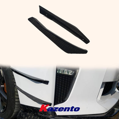 Kazento For Nissan 17+ R35 GTR VS17Ver Style Carbon Fiber Front Bumper Side Canards 4PCS