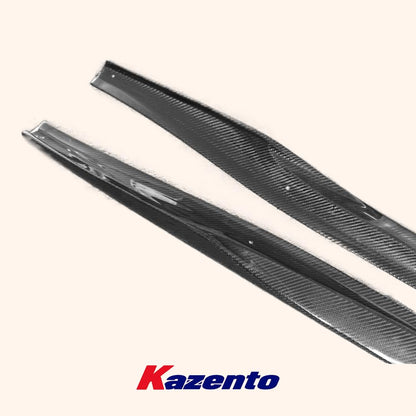 Kazento For Nissan 17+ R35 GTR VS17Ver Style Carbon Fiber Side Skirts Exetension Add On Kazento Carbon Parts 车身侧板 R35-SSX-VA17-17-CF