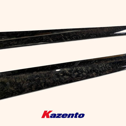 Kazento For Nissan 17+ R35 GTR VS17Ver Style Forged Carbon Side Skirts Exetension Add On Kazento Carbon Parts 车身侧板 R35-SSX-VA17-17-FCF