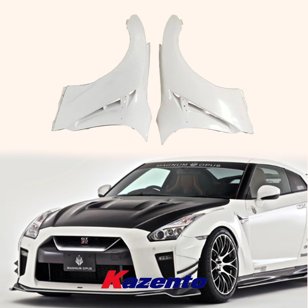 Kazento For Nissan 17- R35 Gtr Vs18Ver Front Wide Fender W/Extension Cover Frp (Unpaint) Kazento Carbon Parts 车身侧板 R35-FF-VA18-17-FRP