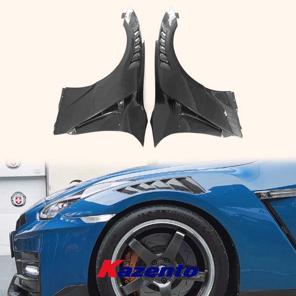 Kazento For Nissan 17- R35 Gtr Vs19Ver Mag Style Carbon Front Fender Ver3  W/Nis Vent Kazento Carbon Parts 车身侧板 R35-FF-VA19-17-CF