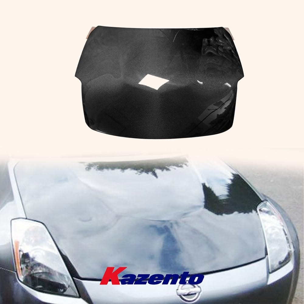 Kazento For Nissan 350Z 2006-2008 OE Style Carbon Front Bumper Hood Bonnet Body Kits Kazento Carbon Parts 引擎盖 350Z-HOOD-OE-07ON-CF
