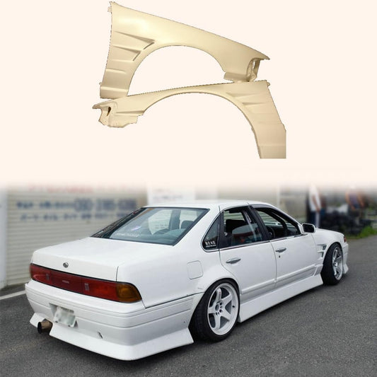 Kazento For Nissan A31 Cefiro Dm Style Style +30Mm Front Fenders Fiber Glass Kazento Carbon Parts 车身侧板 A31-FF-DM-30MM-FRP