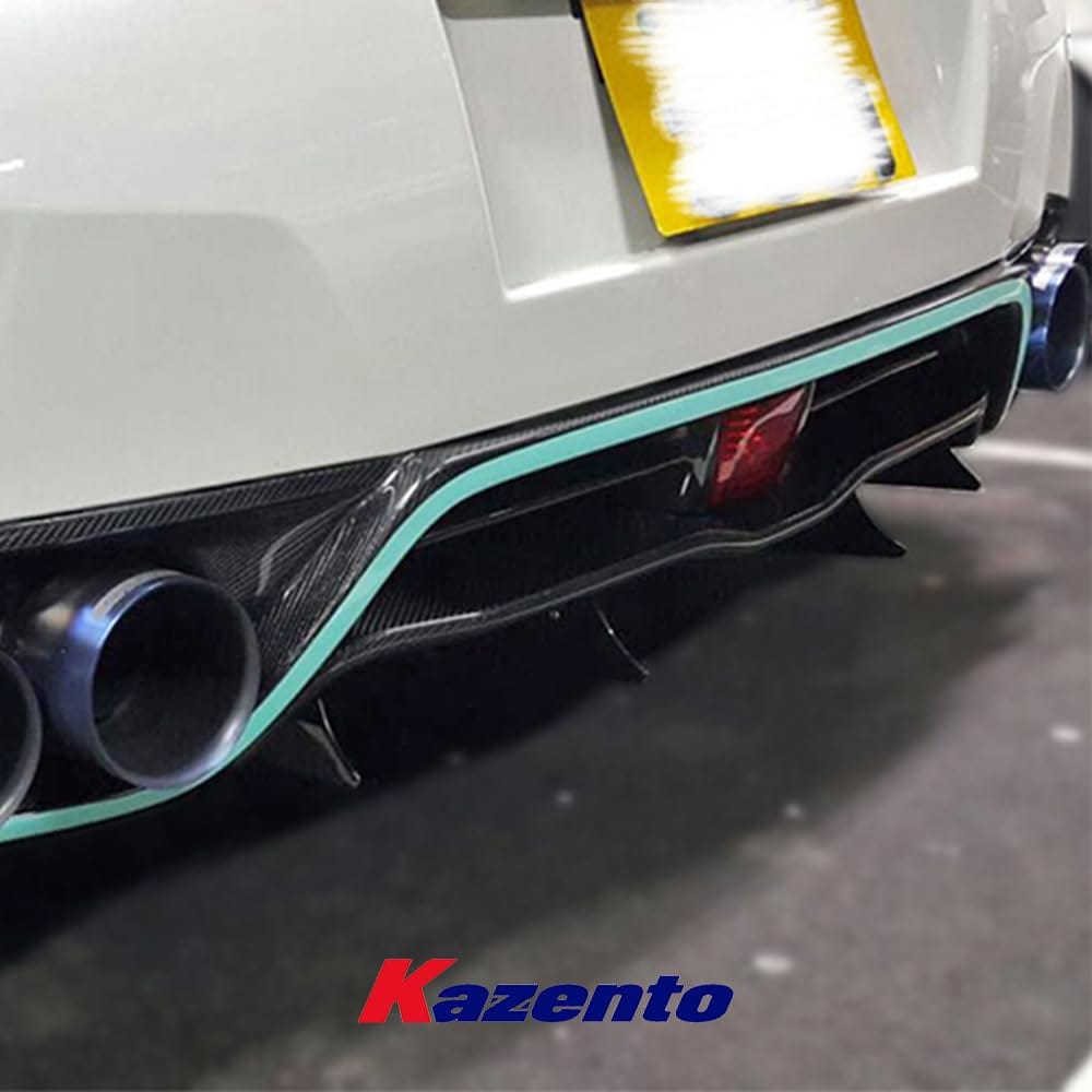 Kazento For Nissan GTR R35 08-11 13-Ver VR Style Carbon Rear Bumper Under Skirt Diffuser Kazento Carbon Parts 车身侧板 R35-RL-13VA-EARLY-CF