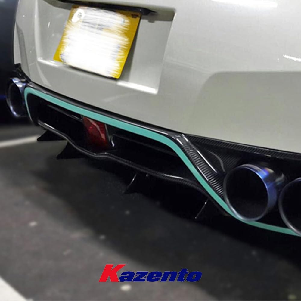 Kazento For Nissan GTR R35 08-11 13-Ver VR Style Carbon Rear Bumper Under Skirt Diffuser Kazento Carbon Parts 车身侧板 R35-RL-13VA-EARLY-CF