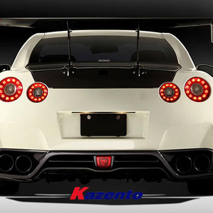 Kazento For Nissan GTR R35 08-11 13-Ver VR Style Carbon Rear Bumper Under Skirt Diffuser Kazento Carbon Parts 车身侧板 R35-RL-13VA-EARLY-CF