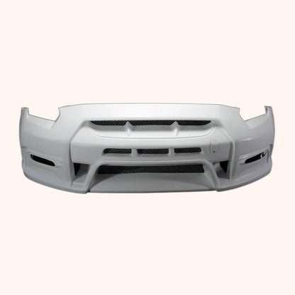 Kazento For Nissan GTR R35 08-11 13Ver VR Style Front Bumper Body Kit Fiberglass Unpaint Kazento Carbon Parts 车身侧板 R35-FB-13VA-FRP