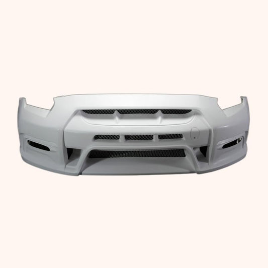 Kazento For Nissan GTR R35 08-11 13Ver VR Style Front Bumper Body Kit Fiberglass Unpaint Kazento Carbon Parts 车身侧板 R35-FB-13VA-FRP