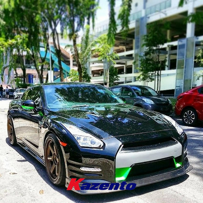 Kazento For Nissan GTR R35 08-11 KAN Style Carbon Fiber Front Bumper Bottom Lip Splitter Kazento Carbon Parts 车身侧板 R35-FL-KSK-CF