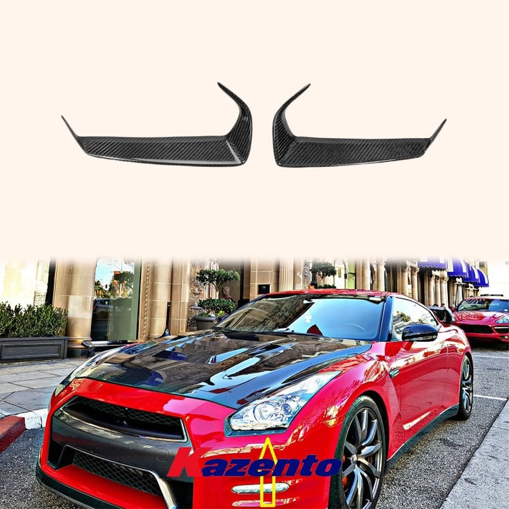Kazento For Nissan GTR R35 (08-11 Only) KZ Carbon Fiber Front Headlight Eyelid Eyebrow