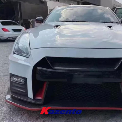 Kazento For Nissan GTR R35 (08-16 Only) NIS Partial Carbon Ver2 Front Bumper With Lip Kazento Carbon Parts 车身侧板 R35-FB-NIS-VER2-P30