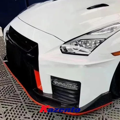 Kazento For Nissan GTR R35 (08-16 Only) NIS Partial Carbon Ver2 Front Bumper With Lip