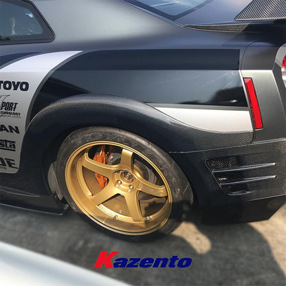 Kazento For Nissan GTR R35 (08-16 Only) TS Style Carbon Fiber Rear Fender Flares Cover Kazento Carbon Parts 车身侧板 R35-ARCH-TS-CF