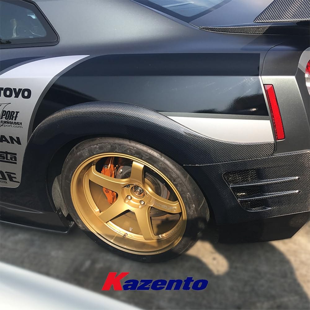 Kazento For Nissan GTR R35 (08-16 Only) TS Style Carbon Fiber Rear Fender Flares Cover