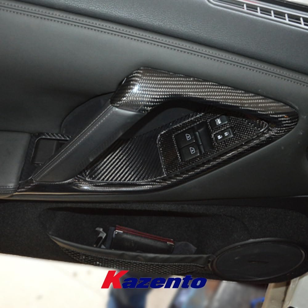 Kazento For Nissan GTR R35 (08-23) KZ Style Carbon Fiber Inner Door Pull Handle Surround Kazento Carbon Parts 车身侧板 R35-INNERHANDLE-CF