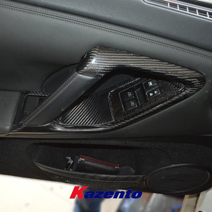 Kazento For Nissan GTR R35 (08-23) KZ Style Carbon Fiber Inner Door Pull Handle Surround Kazento Carbon Parts 车身侧板 R35-INNERHANDLE-CF
