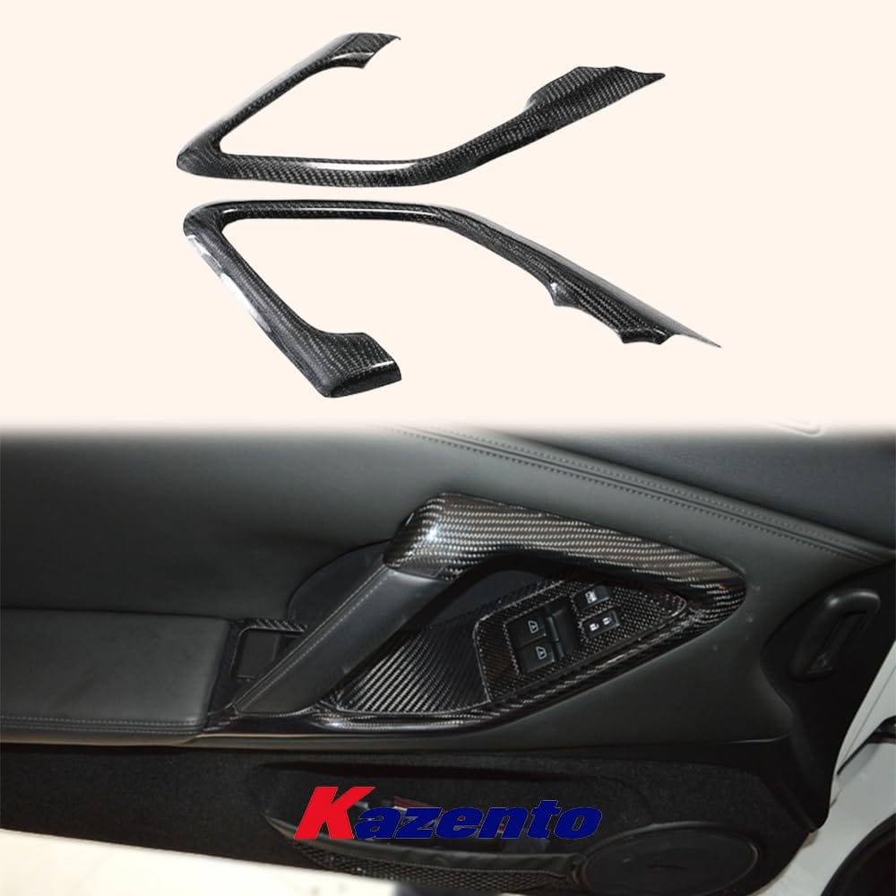 Kazento For Nissan GTR R35 (08-23) KZ Style Carbon Fiber Inner Door Pull Handle Surround Kazento Carbon Parts 车身侧板 R35-INNERHANDLE-CF