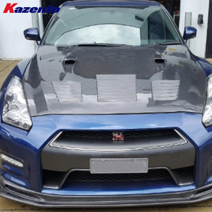 Kazento For Nissan GTR R35 (2013-16 Only) TOPS Style Carbon Front Diffuser Lip Splitter Kazento Carbon Parts 车身侧板 R35-FL-TOPS-1316-CF