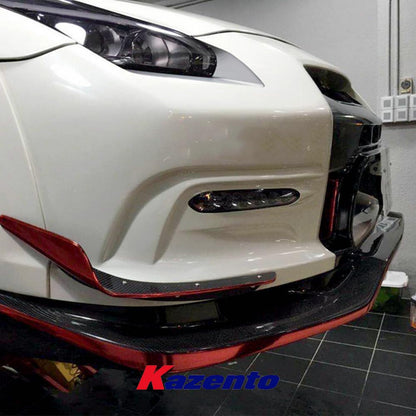 Kazento For Nissan GTR R35 2013-Ver VR Style Carbon Fiber Front Bumper Lip Spoiler Kazento Carbon Parts 车身侧板 R35-FL-13VA-CF