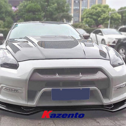 Kazento For Nissan GTR R35 2013-Ver VR Style Carbon Fiber Front Bumper Lip Spoiler Kazento Carbon Parts 车身侧板 R35-FL-13VA-CF