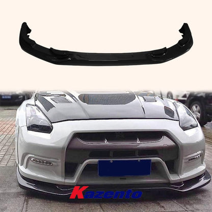 Kazento For Nissan GTR R35 2013-Ver VR Style Carbon Fiber Front Bumper Lip Spoiler Kazento Carbon Parts 车身侧板 R35-FL-13VA-CF