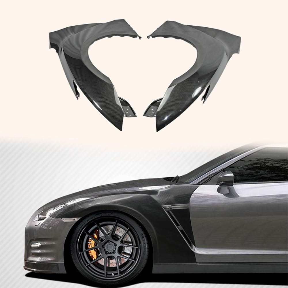 Kazento For Nissan Gtr R35 2017 My17 Oem Front Fender (Air Vents Not Included) Carbon Fiber