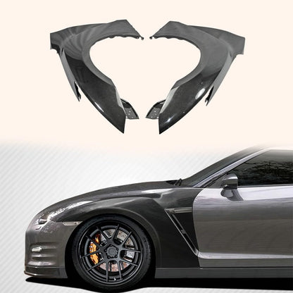 Kazento For Nissan Gtr R35 2017 My17 Oem Front Fender (Air Vents Not Included) Carbon Fiber