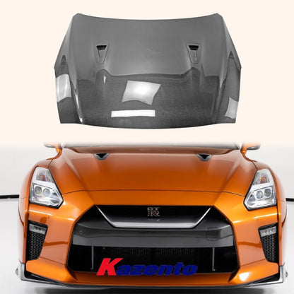 Kazento For Nissan GTR R35 4BA (17-23 Only) OE Style Carbon Fiber Front Bonnet Hood Kazento Carbon Parts 车身侧板 R35-HOOD-OE-17-CF