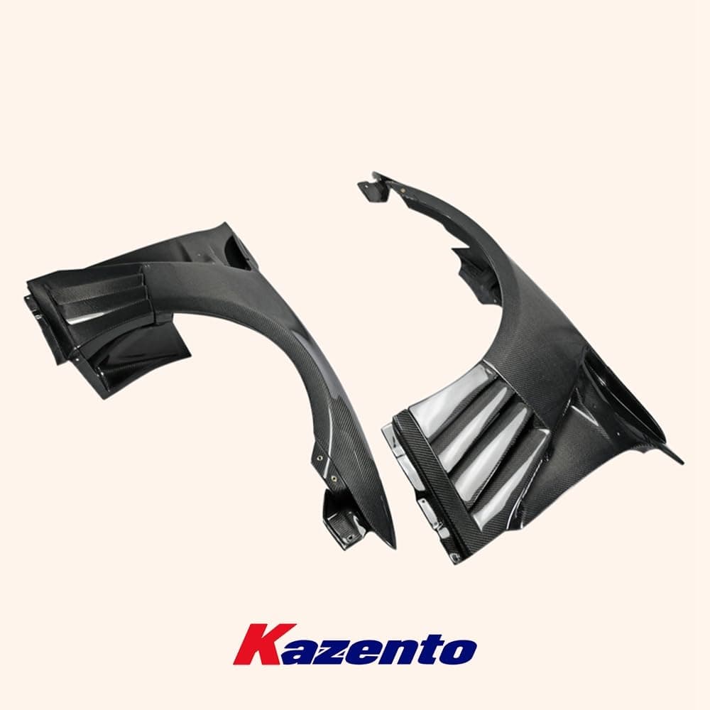 Kazento For Nissan Gtr R35 Epa Front Fender With Louver Fin (Inc 6 Fins, Side Maker Use F51 Fuga) Carbon Fiber