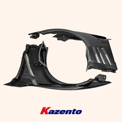 Kazento For Nissan Gtr R35 Epa Front Fender With Louver Fin (Inc 6 Fins, Side Maker Use F51 Fuga) Carbon Fiber
