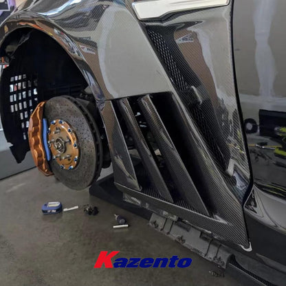Kazento For Nissan Gtr R35 Epa Front Fender With Louver Fin (Inc 6 Fins, Side Maker Use F51 Fuga) Carbon Fiber