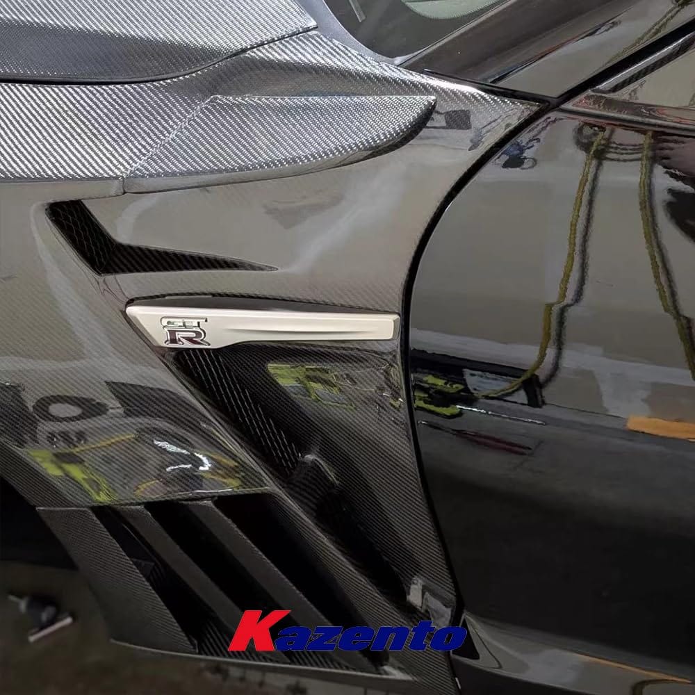 Kazento For Nissan Gtr R35 Epa Front Fender With Louver Fin (Inc 6 Fins, Side Maker Use F51 Fuga) Carbon Fiber