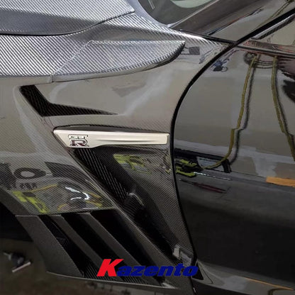 Kazento For Nissan Gtr R35 Epa Front Fender With Louver Fin (Inc 6 Fins, Side Maker Use F51 Fuga) Carbon Fiber
