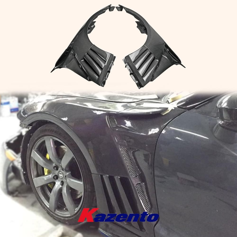 Kazento For Nissan Gtr R35 Epa Front Fender With Louver Fin (Inc 6 Fins, Side Maker Use F51 Fuga) Carbon Fiber