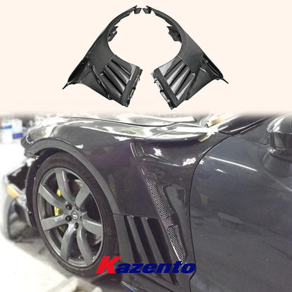Kazento For Nissan Gtr R35 Epa Front Fender With Louver Fin (Inc 6 Fins, Side Maker Use F51 Fuga) Carbon Fiber