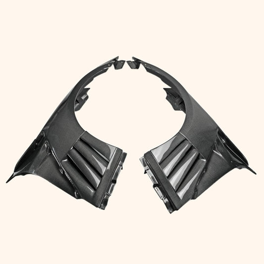 Kazento For Nissan Gtr R35 Epa Front Fender With Louver Fin (Inc 6 Fins, Side Maker Use F51 Fuga) Carbon Fiber