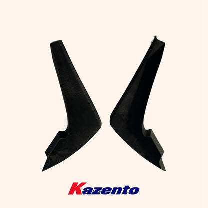 Kazento For Nissan GTR R35 MY17 AP Style Matte Carbon Fiber Front Bumper Side Canards