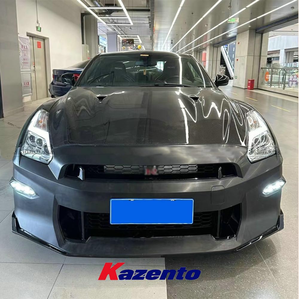 Kazento For Nissan Gtr R35 Ts Style Front Bumper (Will Only Fit My17 Hood) Pp Unpaint Kazento Carbon Parts 车身侧板 R35-FB-TS-PP