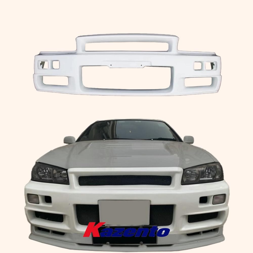 Kazento For Nissan R34 (GTT Only) Upgrade To GTR ST Style Front Bumper (require hood) Kazento Carbon Parts 车身侧板 R34-FB-CON-FRP