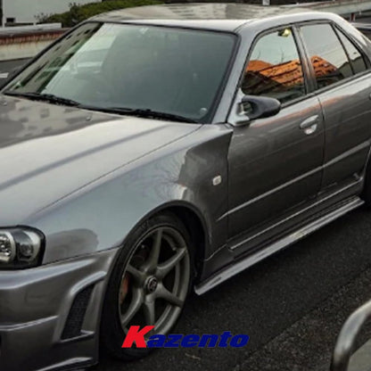 Kazento For Nissan R34 Skyline Sedan (4D RHD only) KZ Carbon Fiber Aero Mirror Model Kazento Carbon Parts 车身侧板 R344D-MC-TI-GND-R-CF