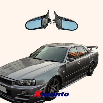 Kazento For Nissan R34 Skyline Sedan (4D RHD only) KZ Carbon Fiber Aero Mirror Model Kazento Carbon Parts 车身侧板 R344D-MC-TI-GND-R-CF