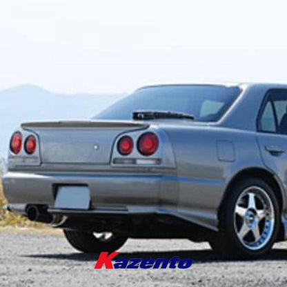 Kazento For Nissan R34 Skyline Sedan (4Dr only) HSM Type Carbon Fiber Rear Spat Splitter Kazento Carbon Parts 车身侧板 R34-SPAT-HSM-4DR-CF